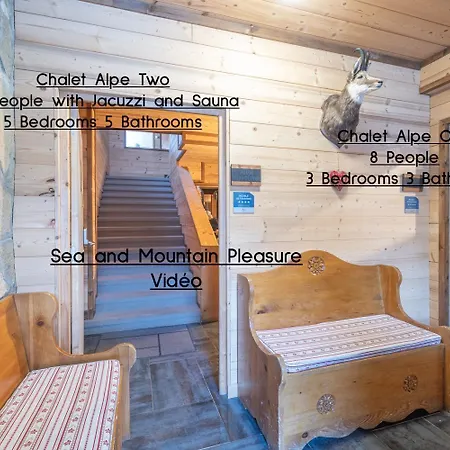 Apartment 1850-sea And Mountain Pleasure Avec 2 Appartements- 1 3 8 Couchages - 3 Salles D'eau Et 1 5 12 Couchages 5 Salles D'eau - Jacuzzi Et Sauna -pieds Des Pistes Et Centre *